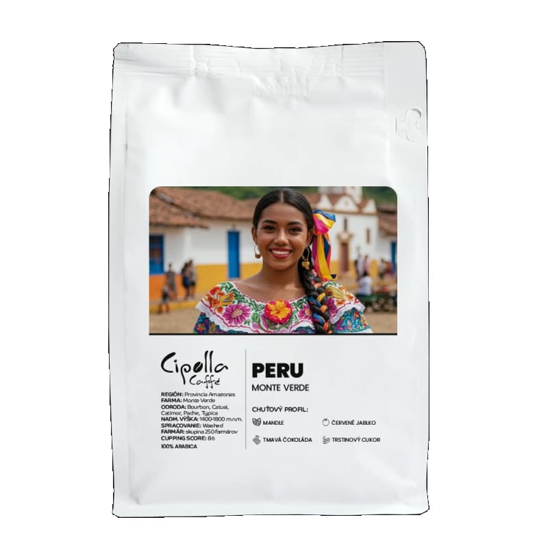 Peru Monte Verde — čerstvo pražená zrnková káva