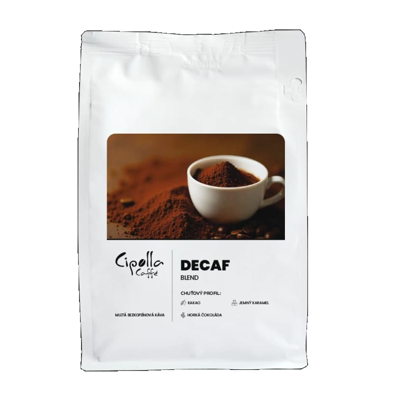 Decaf Blend – mletá bezkofeínová káva — čerstvo pražená zrnková káva